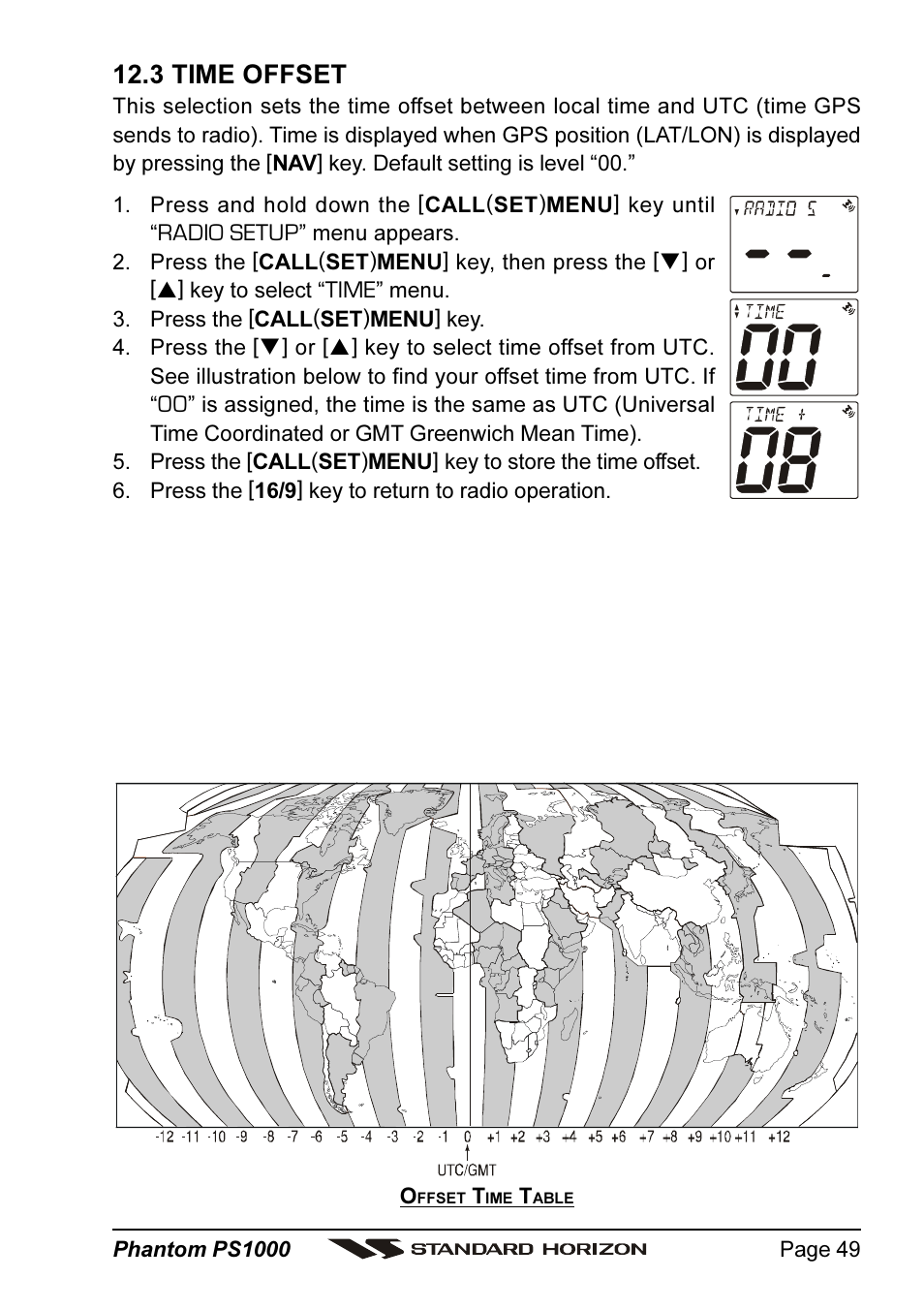 3 time offset | Vertex Standard PS1000 User Manual | Page 49 / 68