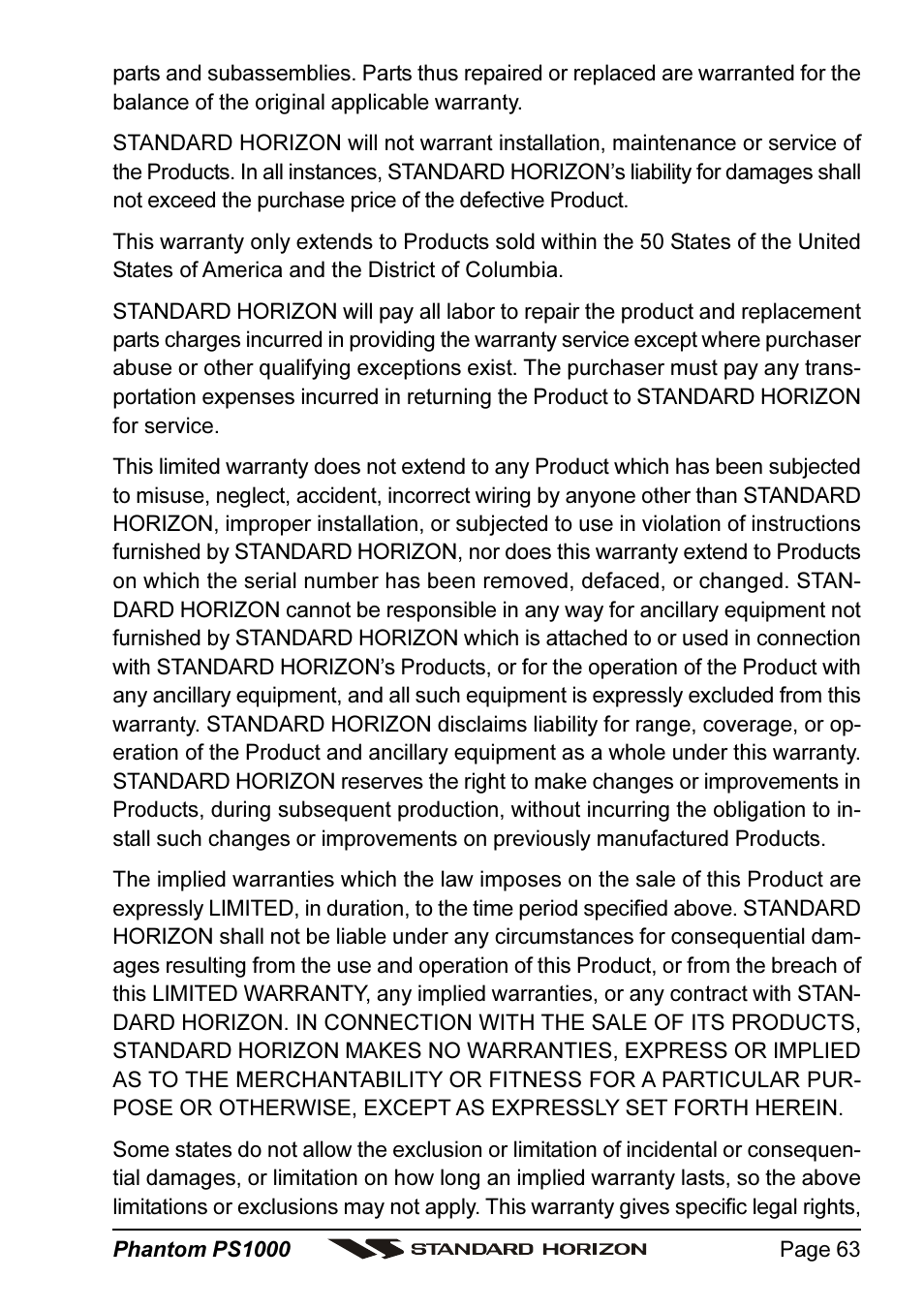 Vertex Standard PS1000 User Manual | Page 63 / 68