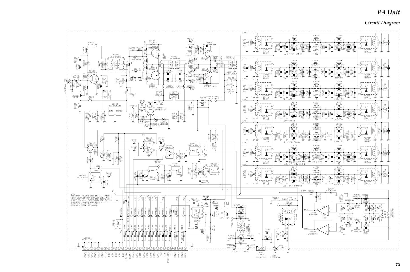 Pa unit, Circuit diagram | Vertex Standard TRANSCEIVER VX-1700 User Manual | Page 73 / 102