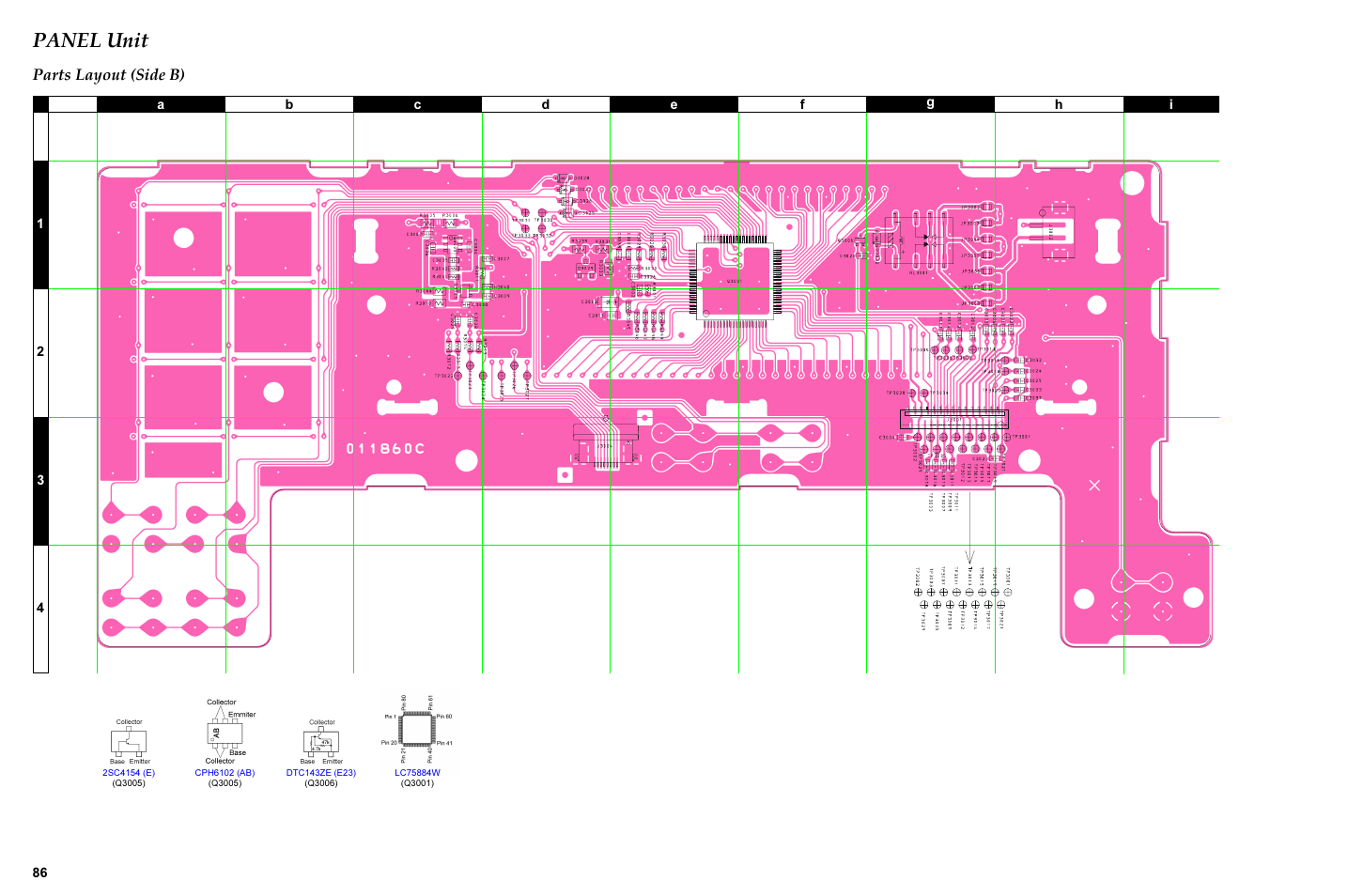 Parts layout (side b), Panel unit | Vertex Standard TRANSCEIVER VX-1700 User Manual | Page 86 / 102