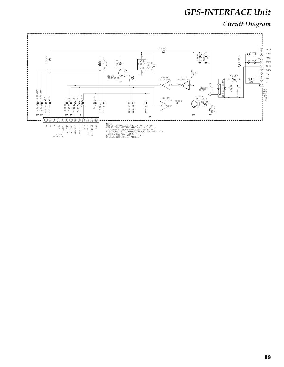 Gps-interface unit, Circuit diagram | Vertex Standard TRANSCEIVER VX-1700 User Manual | Page 89 / 102