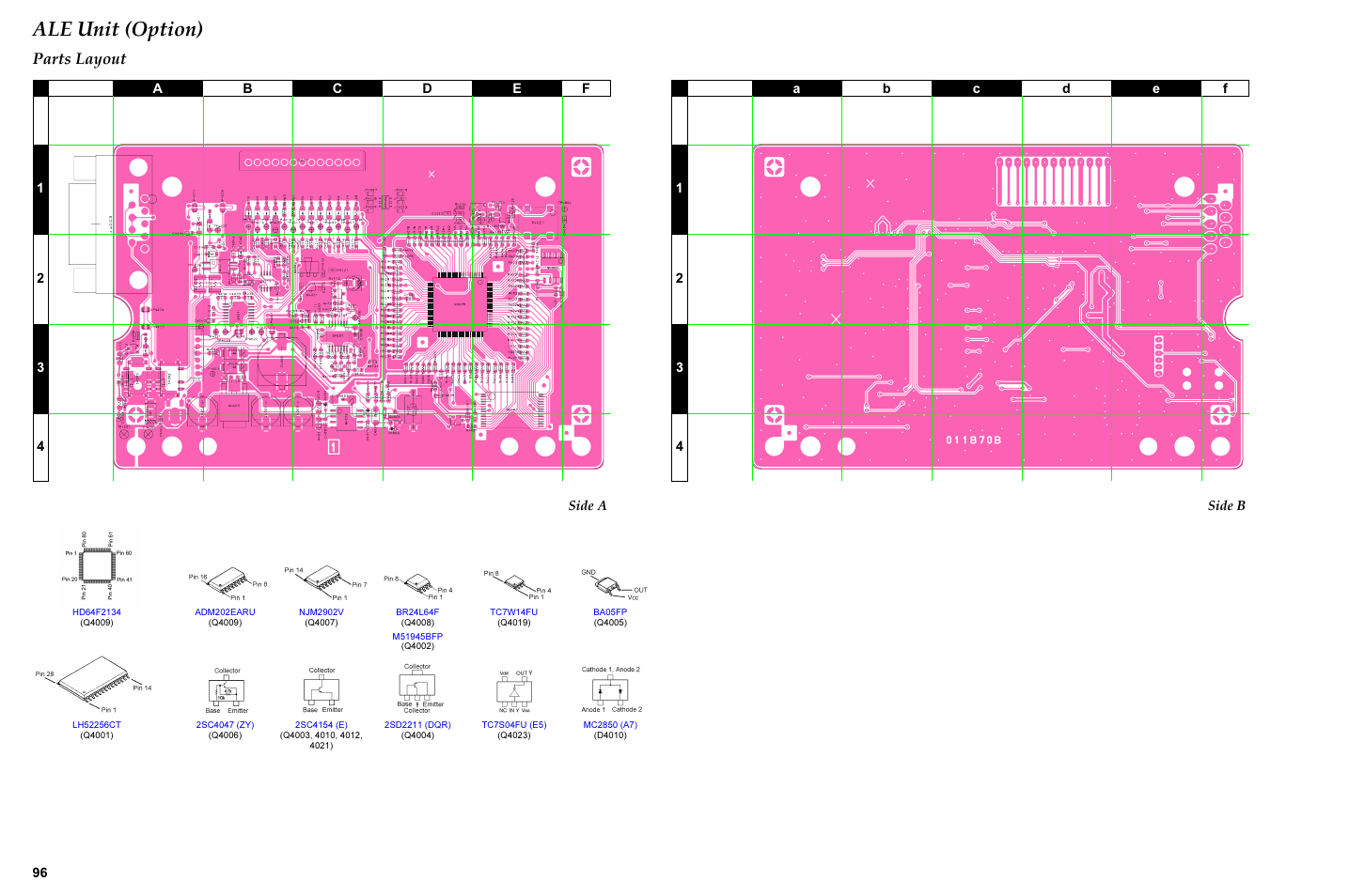 Parts layout, Ale unit (option) | Vertex Standard TRANSCEIVER VX-1700 User Manual | Page 96 / 102