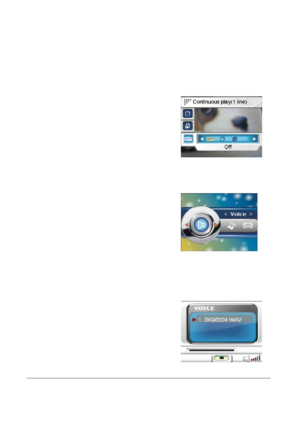 3 voice, 1 listening to audio clips | VuPoint Solutions VuPoint DV-DA1-VP User Manual | Page 53 / 73