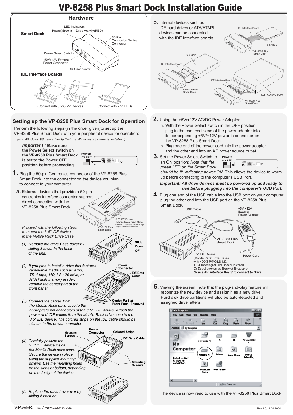 VIPowER Smart Dock VP-8258 Plus User Manual | 1 page