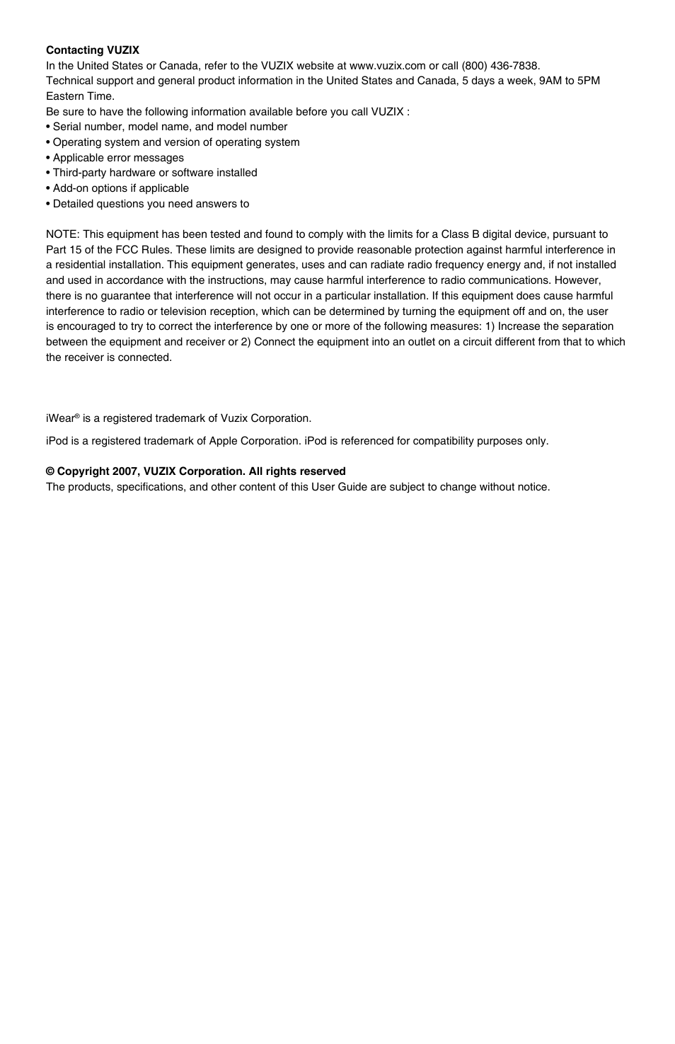 Vuzix iWear AV920 User Manual | Page 11 / 12