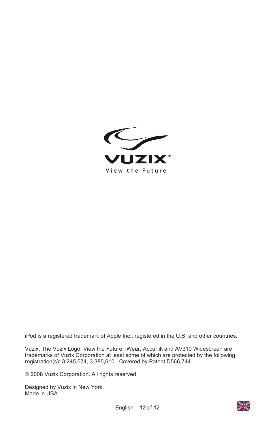 Vuzix IWEAR AV310 User Manual | Page 12 / 76