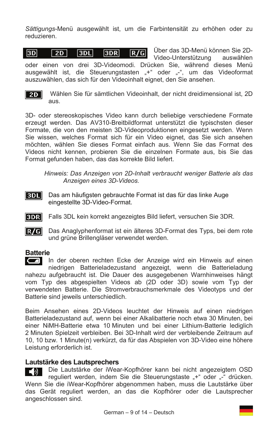 Vuzix IWEAR AV310 User Manual | Page 33 / 76