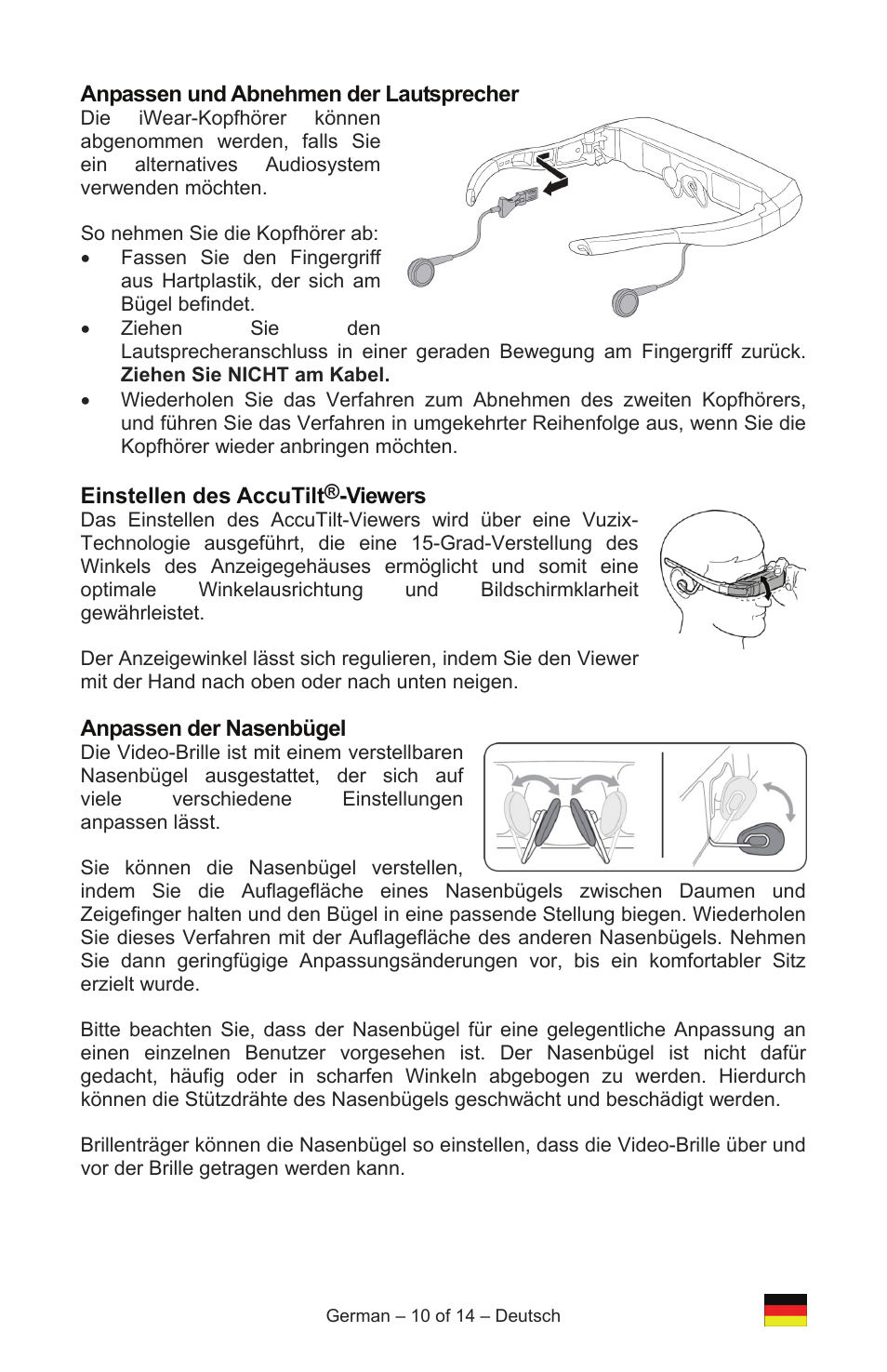 Vuzix IWEAR AV310 User Manual | Page 34 / 76