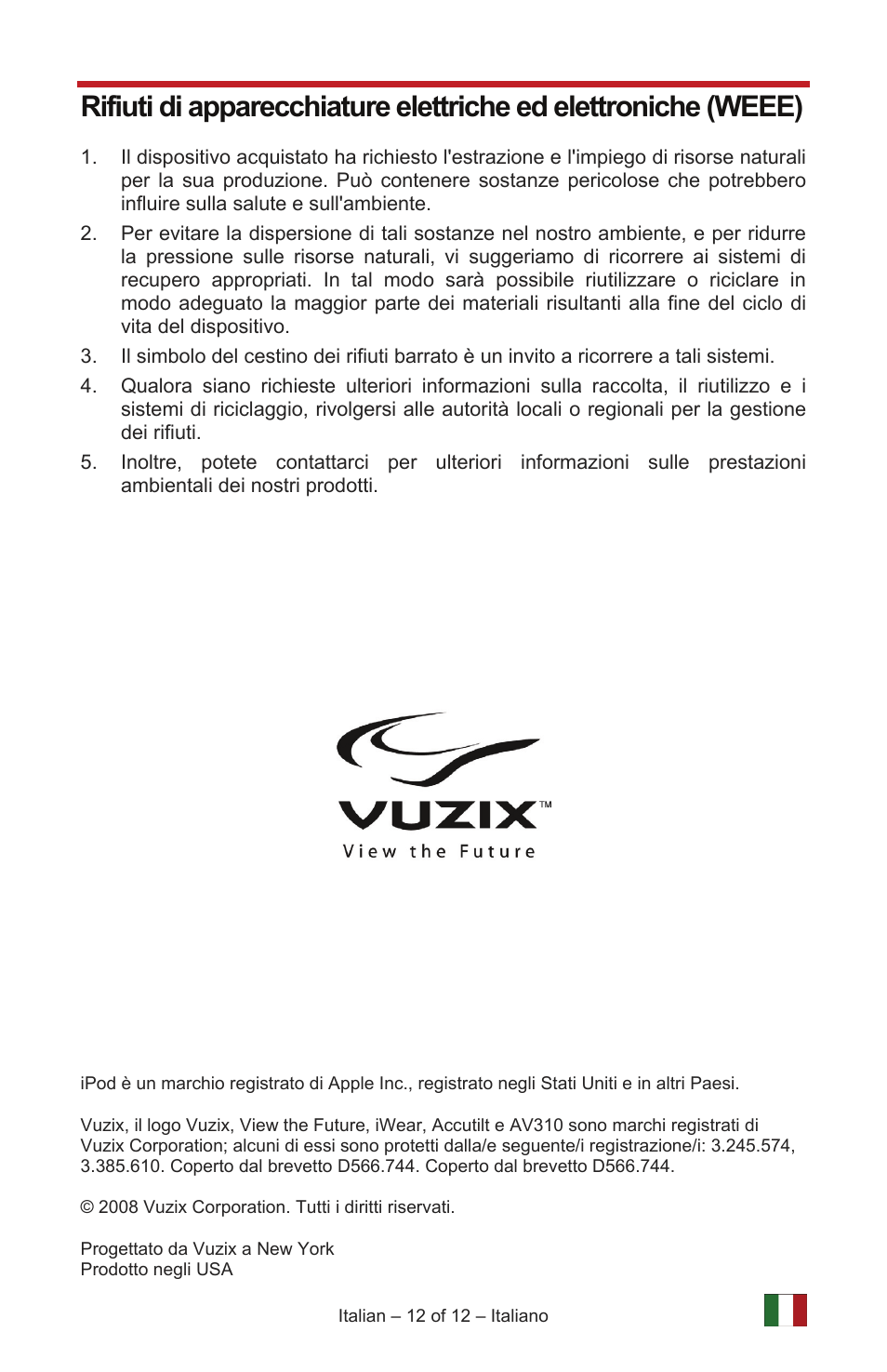 Vuzix IWEAR AV310 User Manual | Page 62 / 76