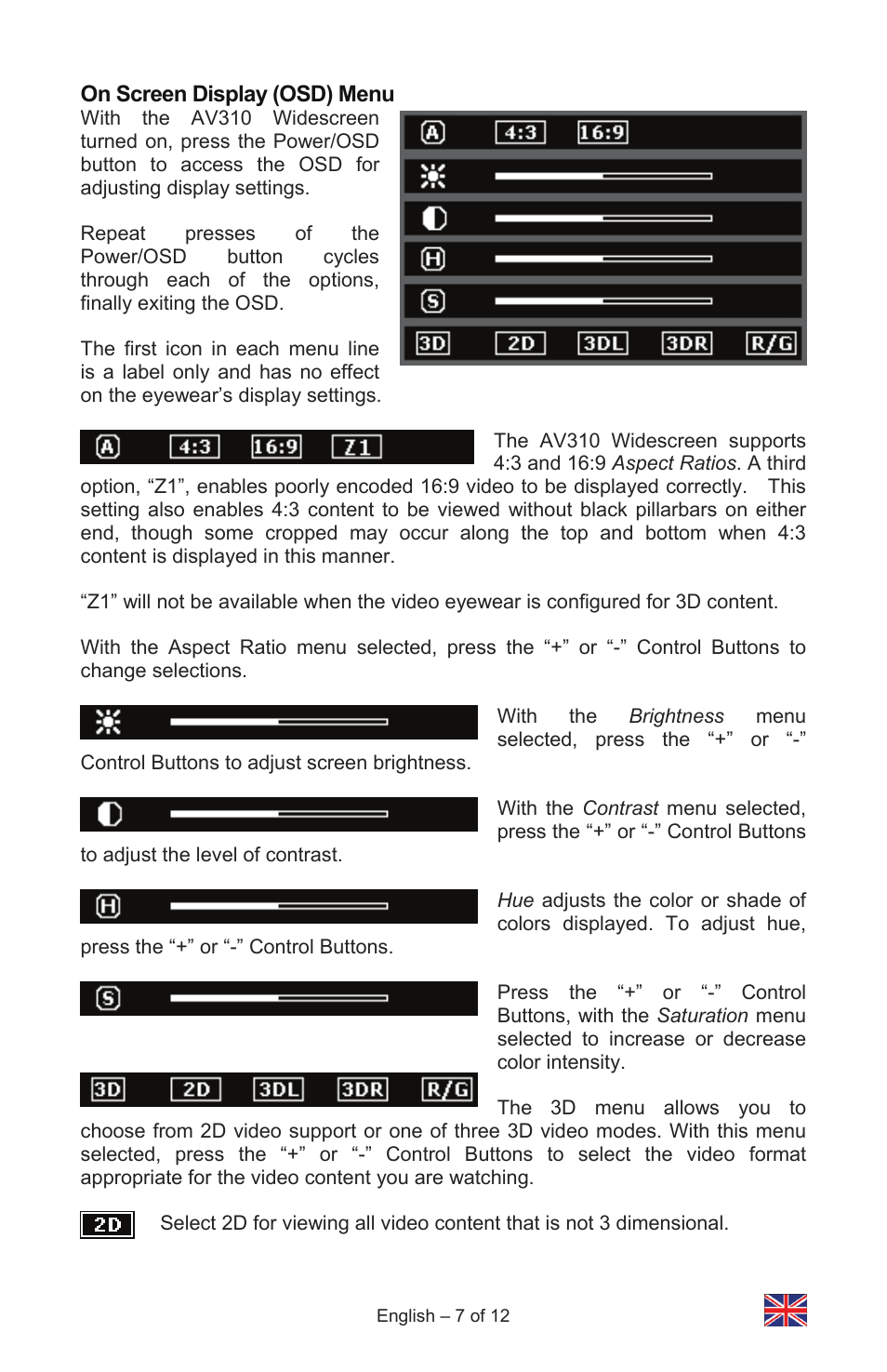 Vuzix IWEAR AV310 User Manual | Page 7 / 76