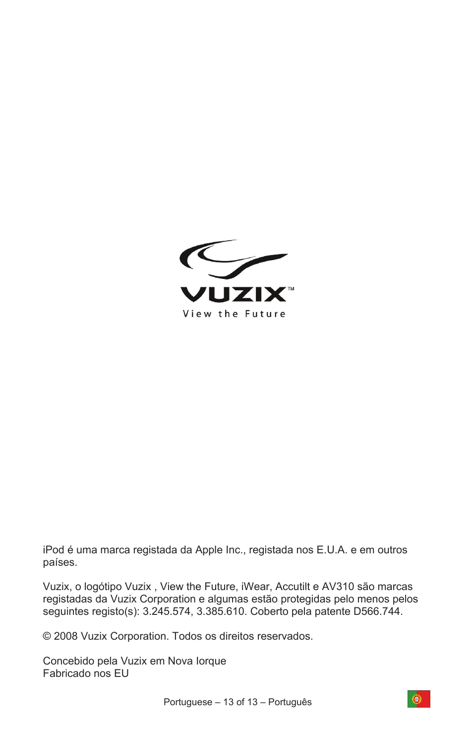 Vuzix IWEAR AV310 User Manual | Page 75 / 76