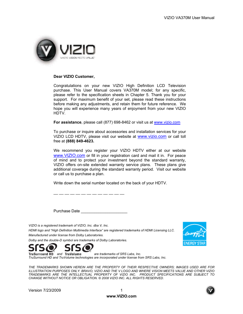 Vuzix VA370M User Manual | 61 pages