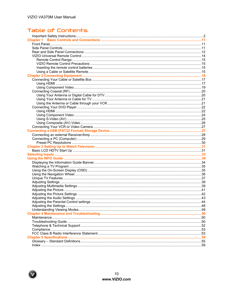 Vuzix VA370M User Manual | Page 10 / 61