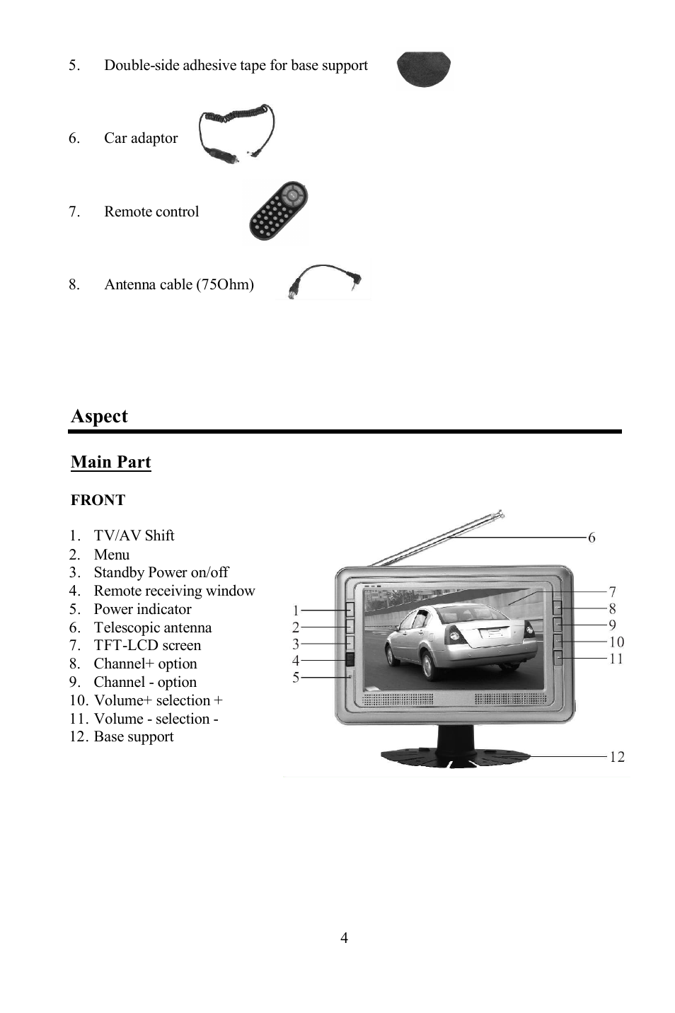 Aspect | Hyundai H-LCD703 User Manual | Page 4 / 27