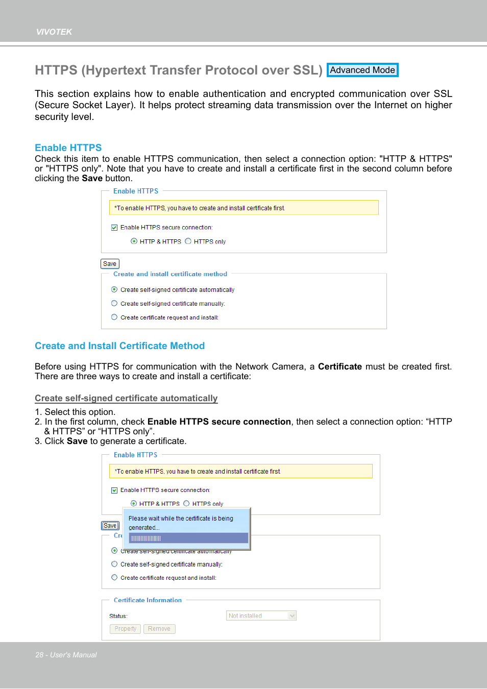 Https (hypertext transfer protocol over ssl) | Vivotek PZ7132 User Manual | Page 28 / 130