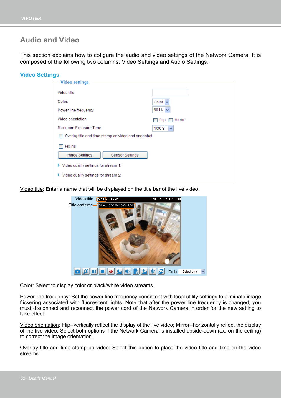 Audio and video | Vivotek PZ7132 User Manual | Page 52 / 130