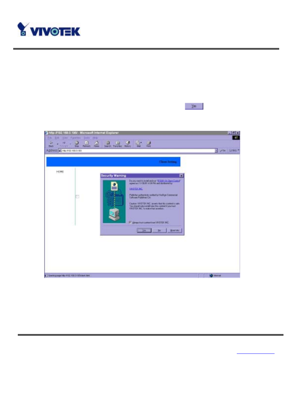 Client setting | Vivotek IP3111/IP3121 User Manual | Page 41 / 90
