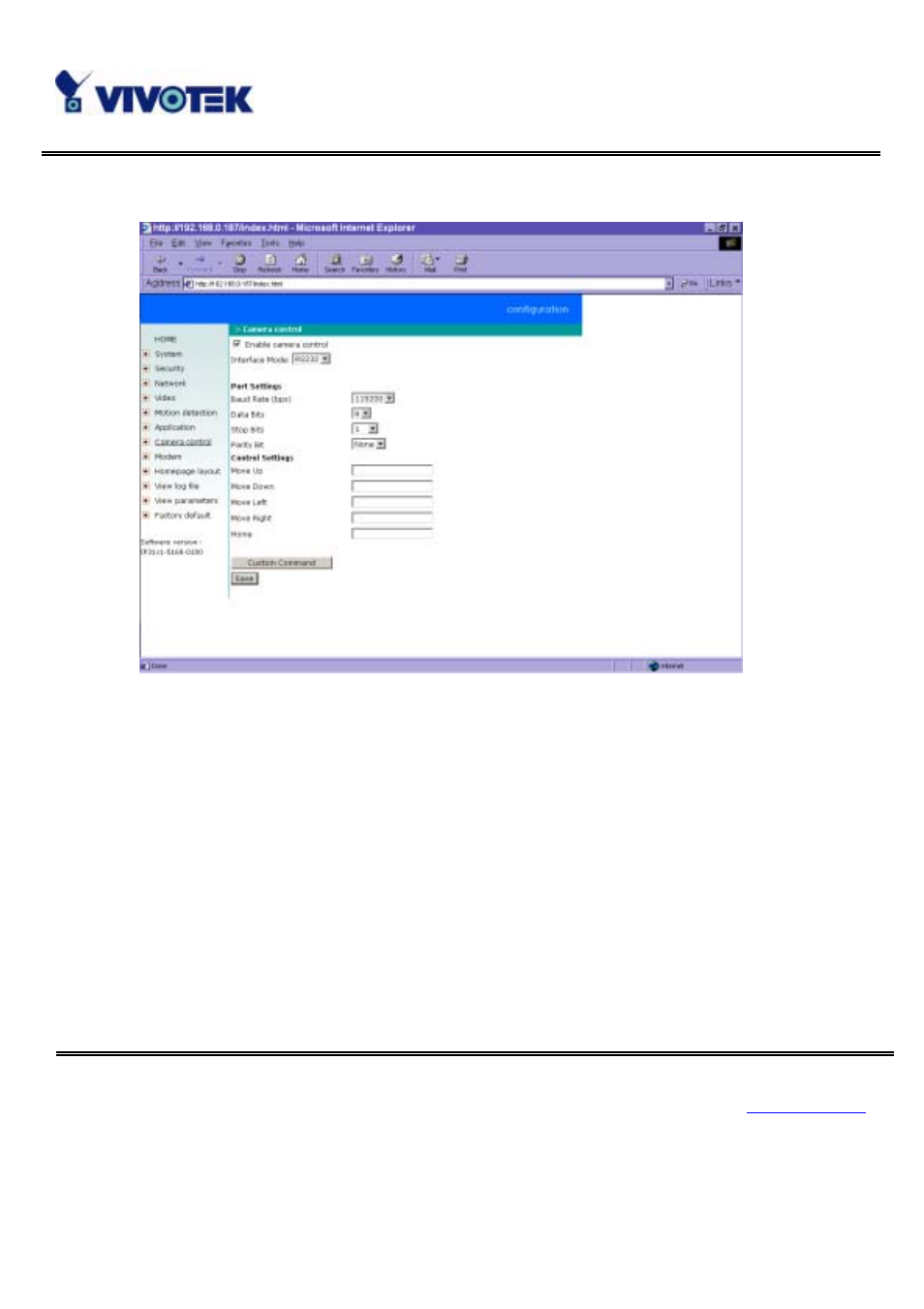 Camera positioning device configuration | Vivotek IP3111/IP3121 User Manual | Page 54 / 90