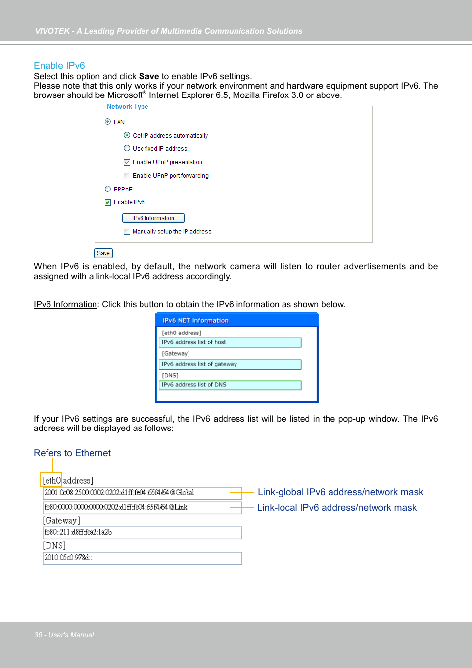 Vivotek IP7130 User Manual | Page 36 / 125