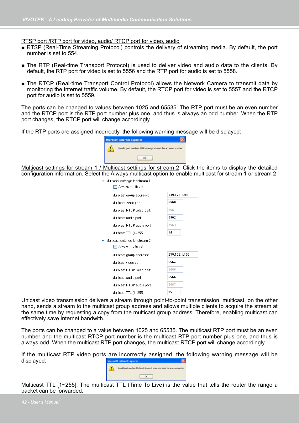Vivotek IP7130 User Manual | Page 42 / 125