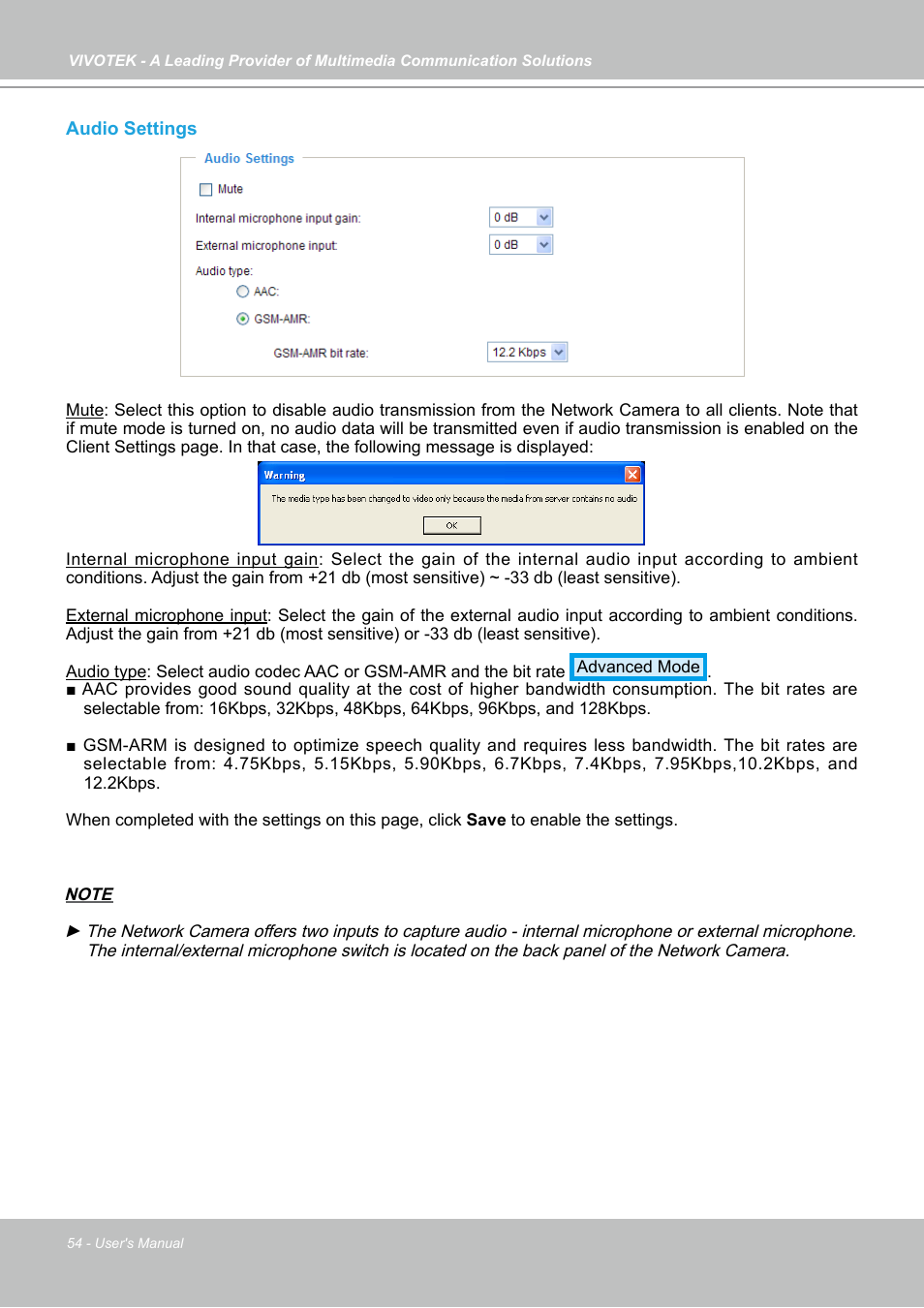 Vivotek IP7130 User Manual | Page 54 / 125