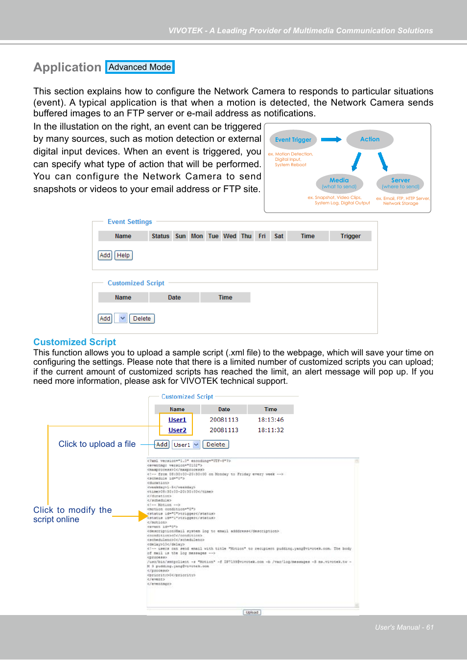 Application | Vivotek IP7130 User Manual | Page 61 / 125