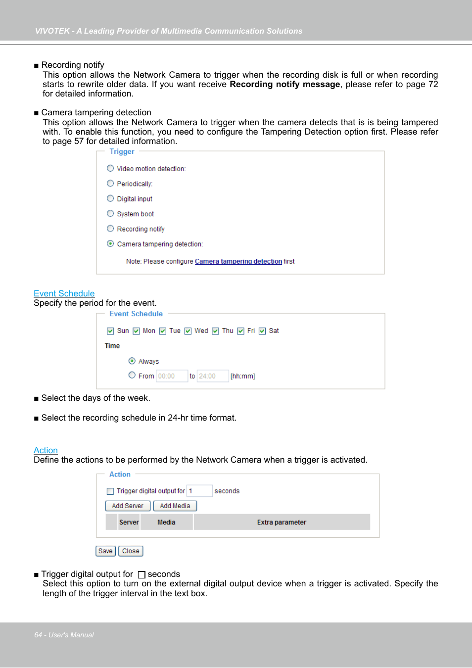 Vivotek IP7130 User Manual | Page 64 / 125
