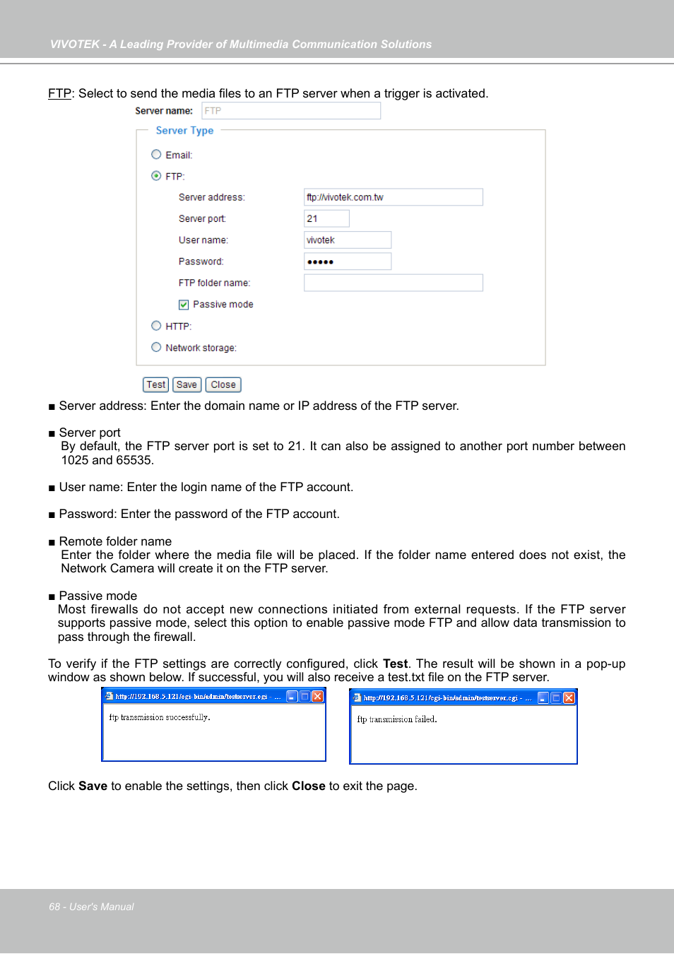 Vivotek IP7130 User Manual | Page 68 / 125