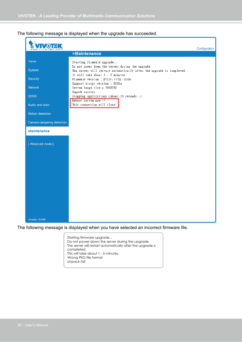 Vivotek IP7130 User Manual | Page 82 / 125