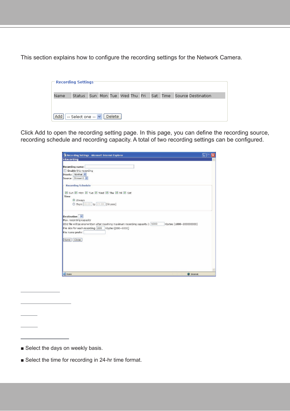 Recording | Vivotek IP7251 User Manual | Page 53 / 109