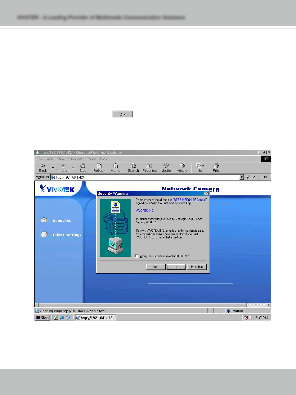 Installing plug-in, Primary user’s capability, Main screen with camera view | Vivotek IP71353 User Manual | Page 12 / 67