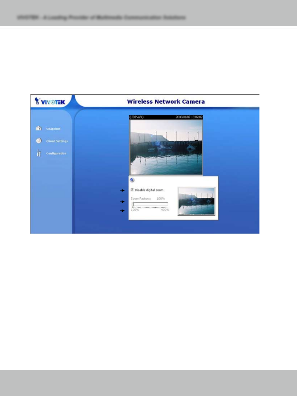Digital zoom, Snapshot, Client settings | Vivotek IP71353 User Manual | Page 14 / 67