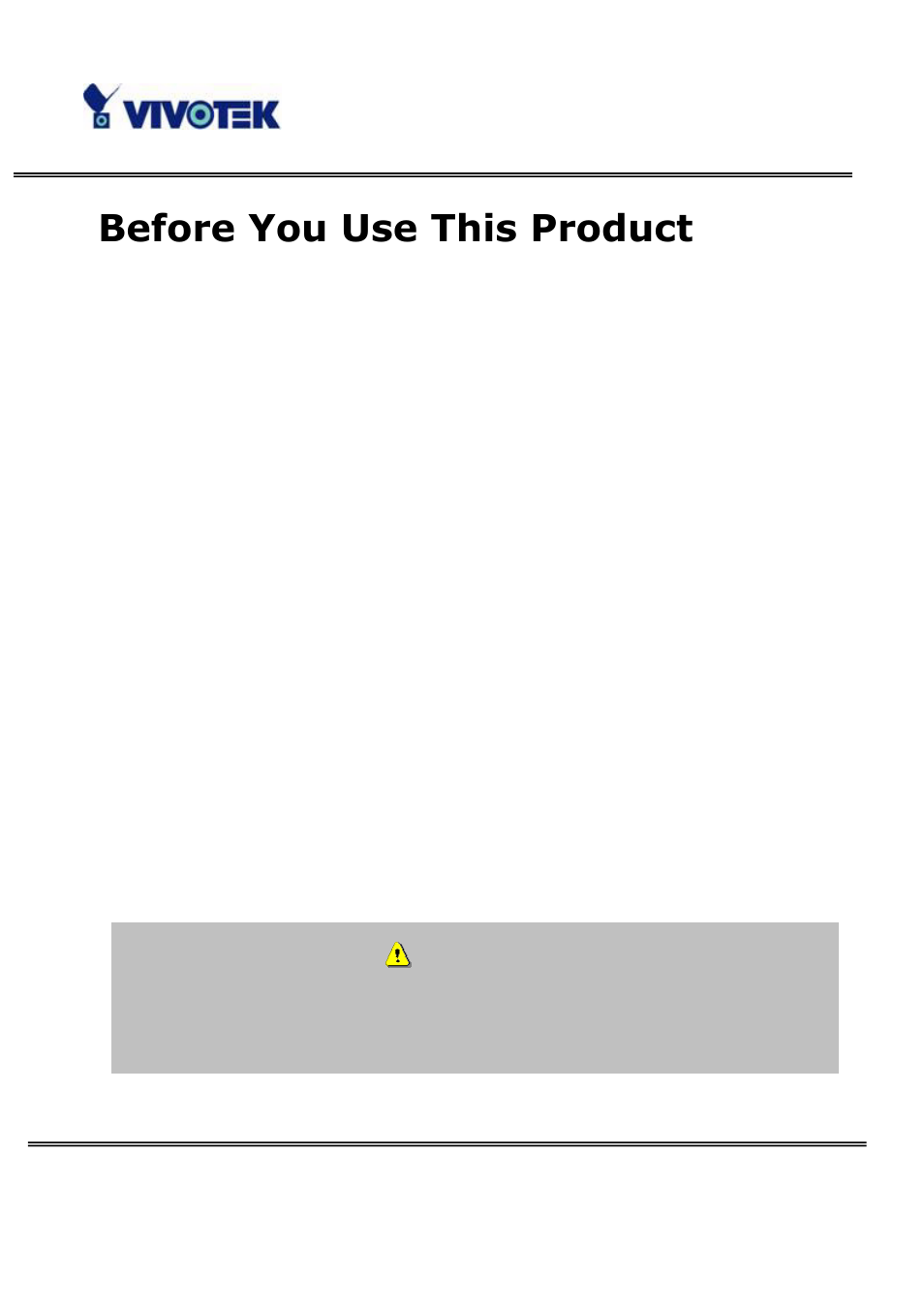 Before you use this product | Vivotek VS3100P User Manual | Page 3 / 69