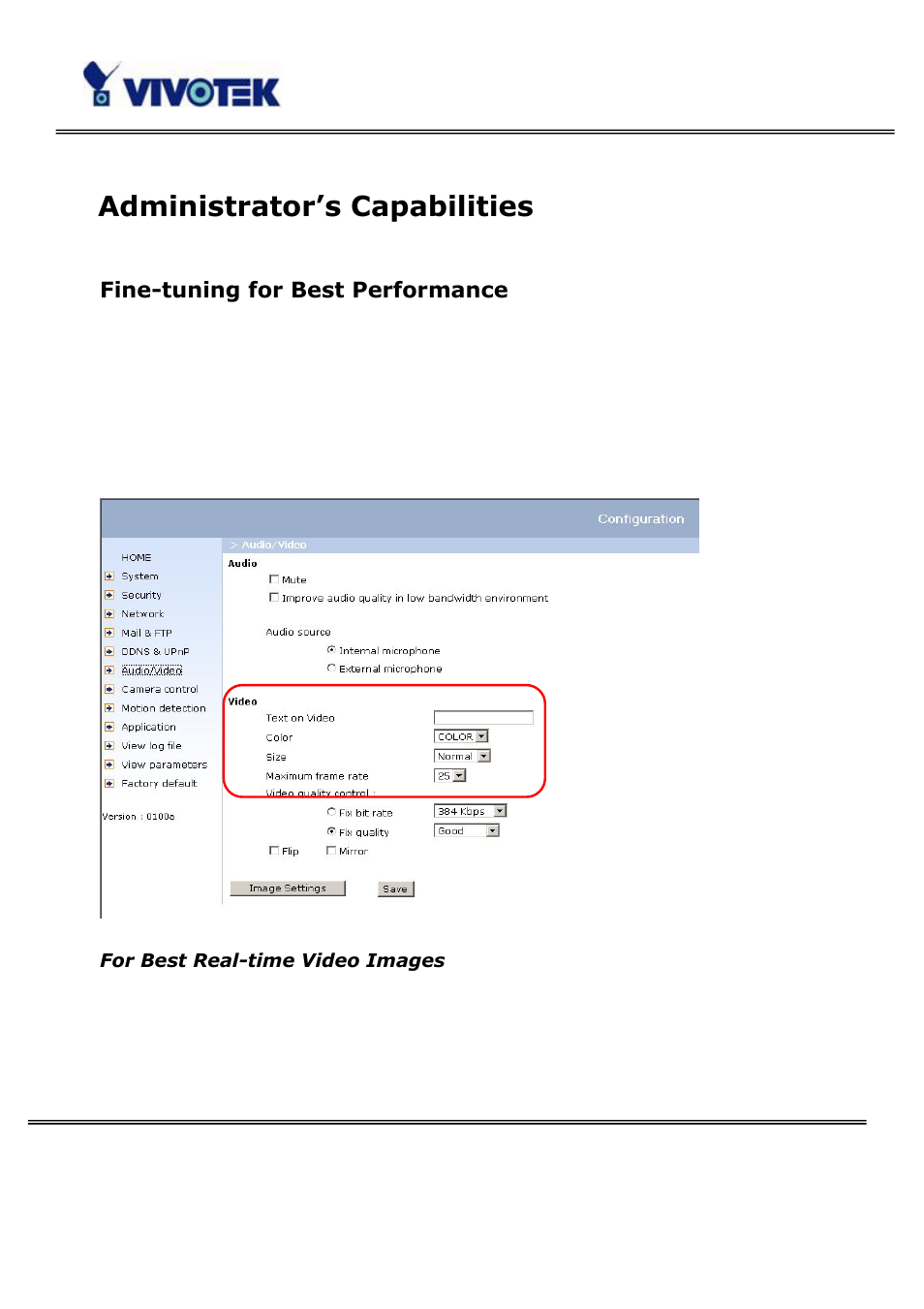 Administrator’s capabilities, Fine-tuning for best performance | Vivotek PT3114 User Manual | Page 22 / 70