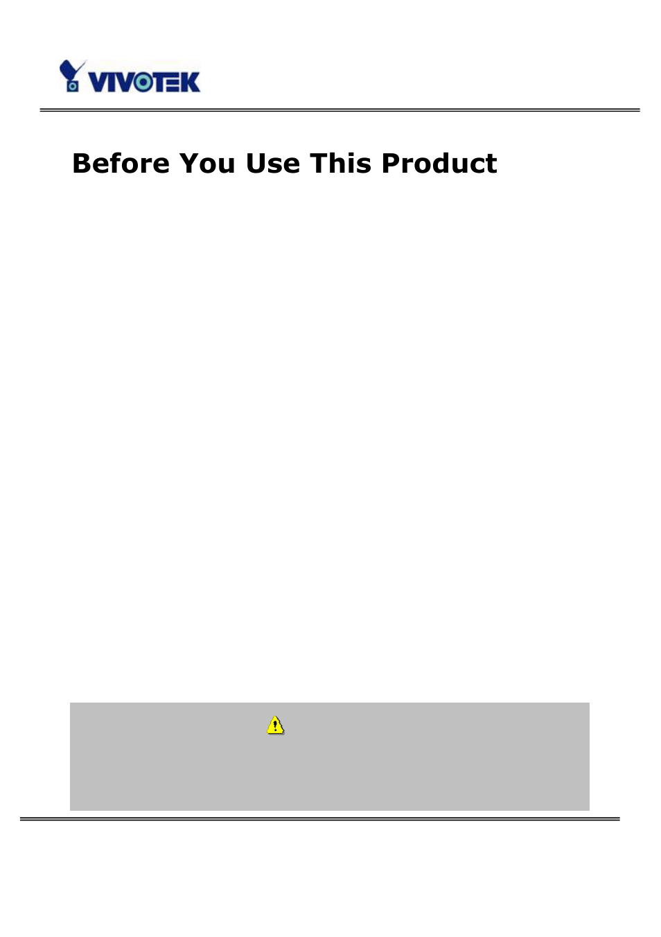 Before you use this product | Vivotek PT3114 User Manual | Page 3 / 70