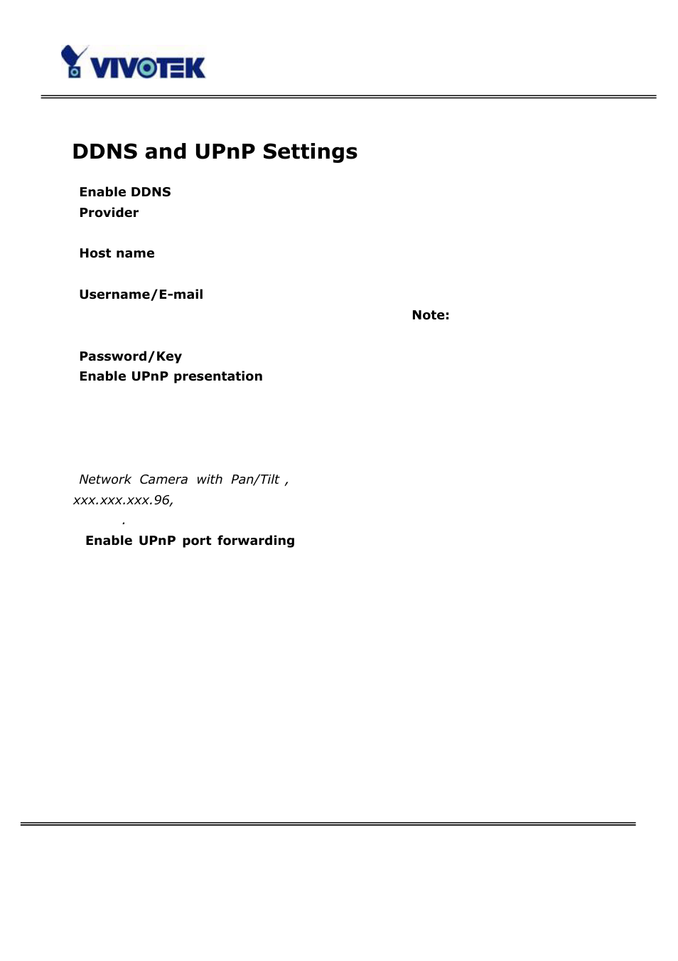 Ddns and upnp settings | Vivotek PT3114 User Manual | Page 41 / 70