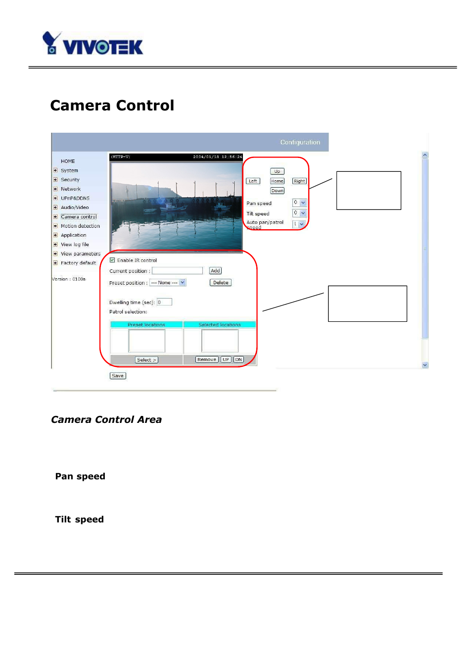Camera control | Vivotek PT3114 User Manual | Page 44 / 70