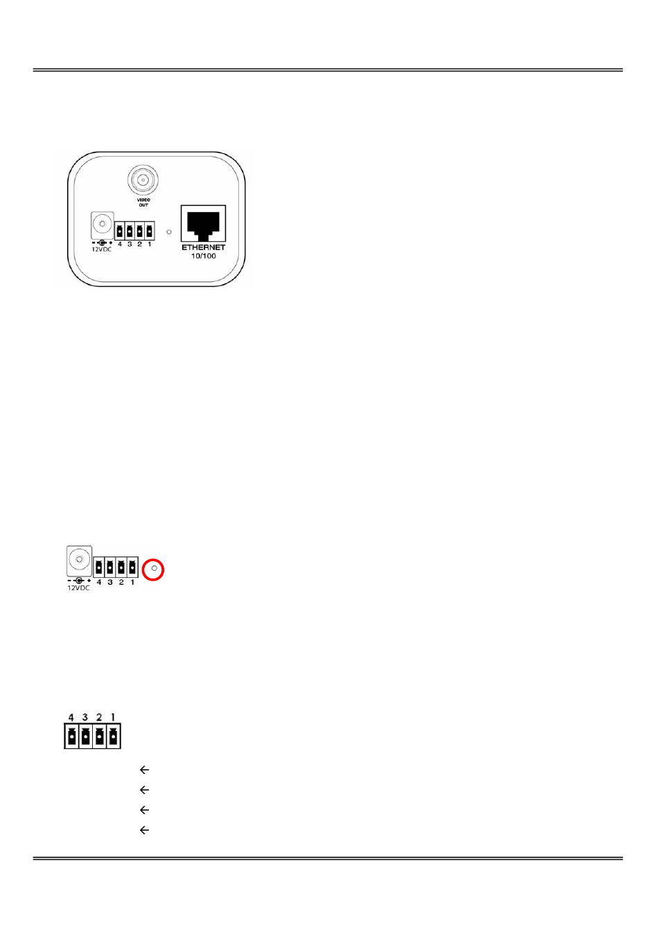Rear panel, Bnc video output connector, Reset and restore button | General i/o terminal block | Vivotek IP2112 User Manual | Page 9 / 69