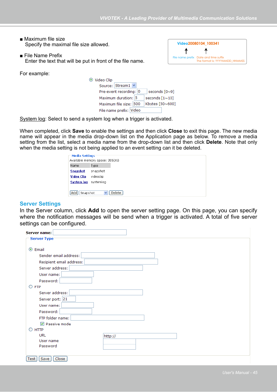 Vivotek IP7133 (WIRED) User Manual | Page 45 / 90