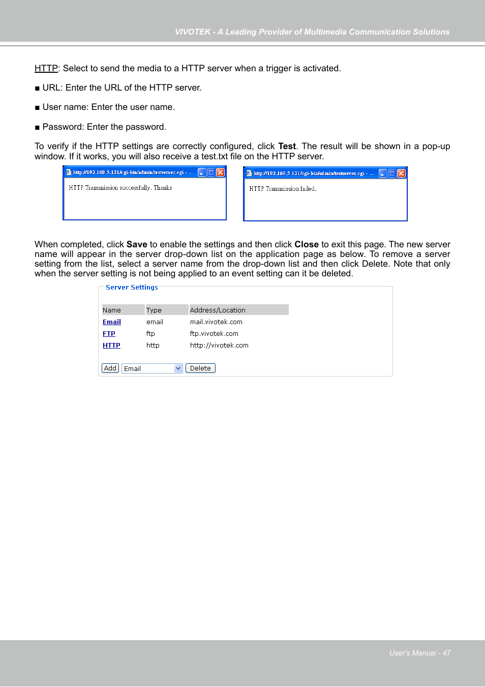 Vivotek IP7133 (WIRED) User Manual | Page 47 / 90