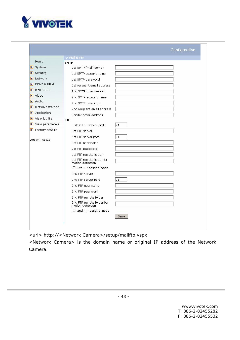 Vivotek FD6111V User Manual | Page 47 / 93