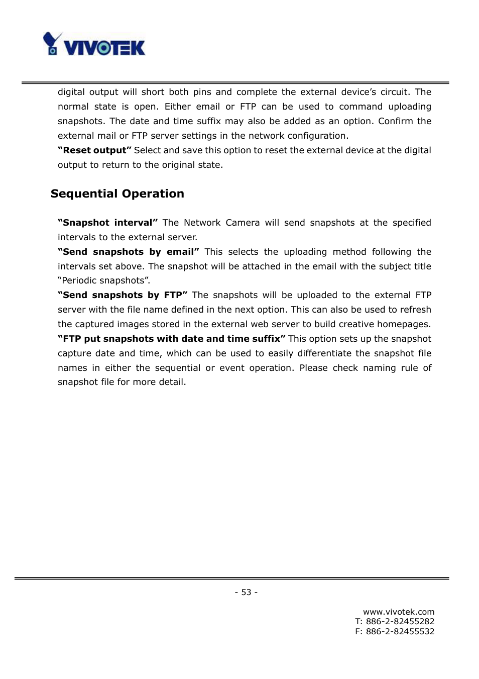 Sequential operation | Vivotek FD6111V User Manual | Page 57 / 93