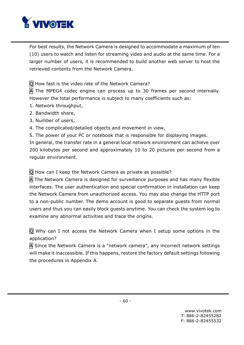 Vivotek FD6111V User Manual | Page 64 / 93