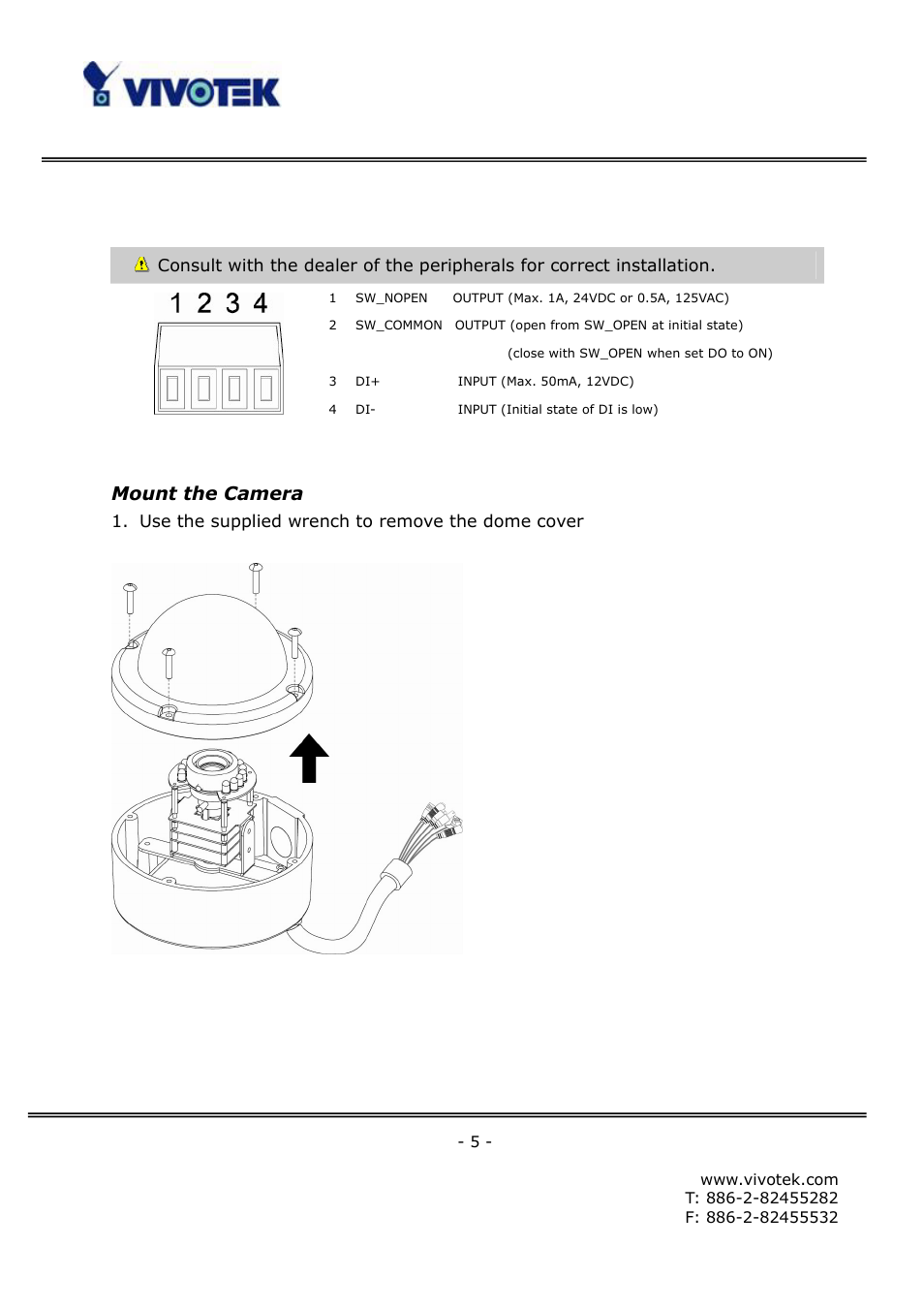 Mount the camera | Vivotek FD6111V User Manual | Page 9 / 93