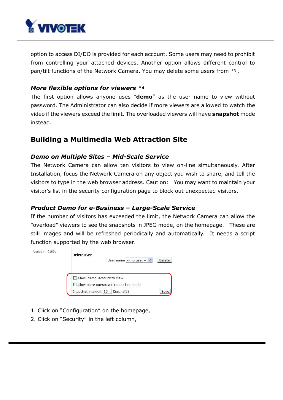 Building a multimedia web attraction site | Vivotek PT3123 User Manual | Page 22 / 66