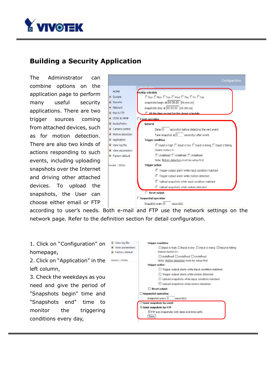 Building a security application | Vivotek PT3123 User Manual | Page 27 / 66