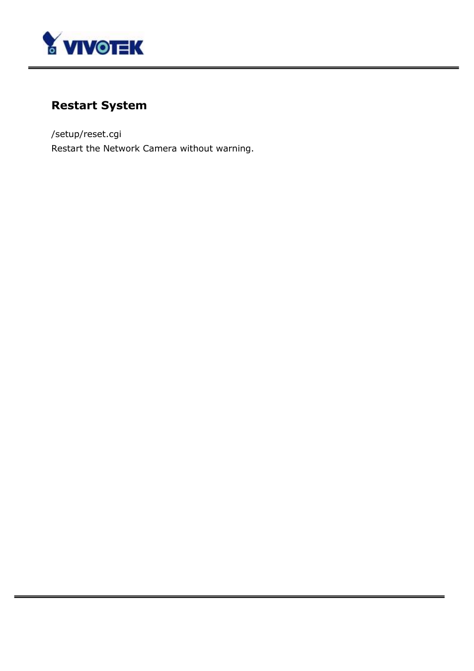 Restart system | Vivotek PT3123 User Manual | Page 54 / 66
