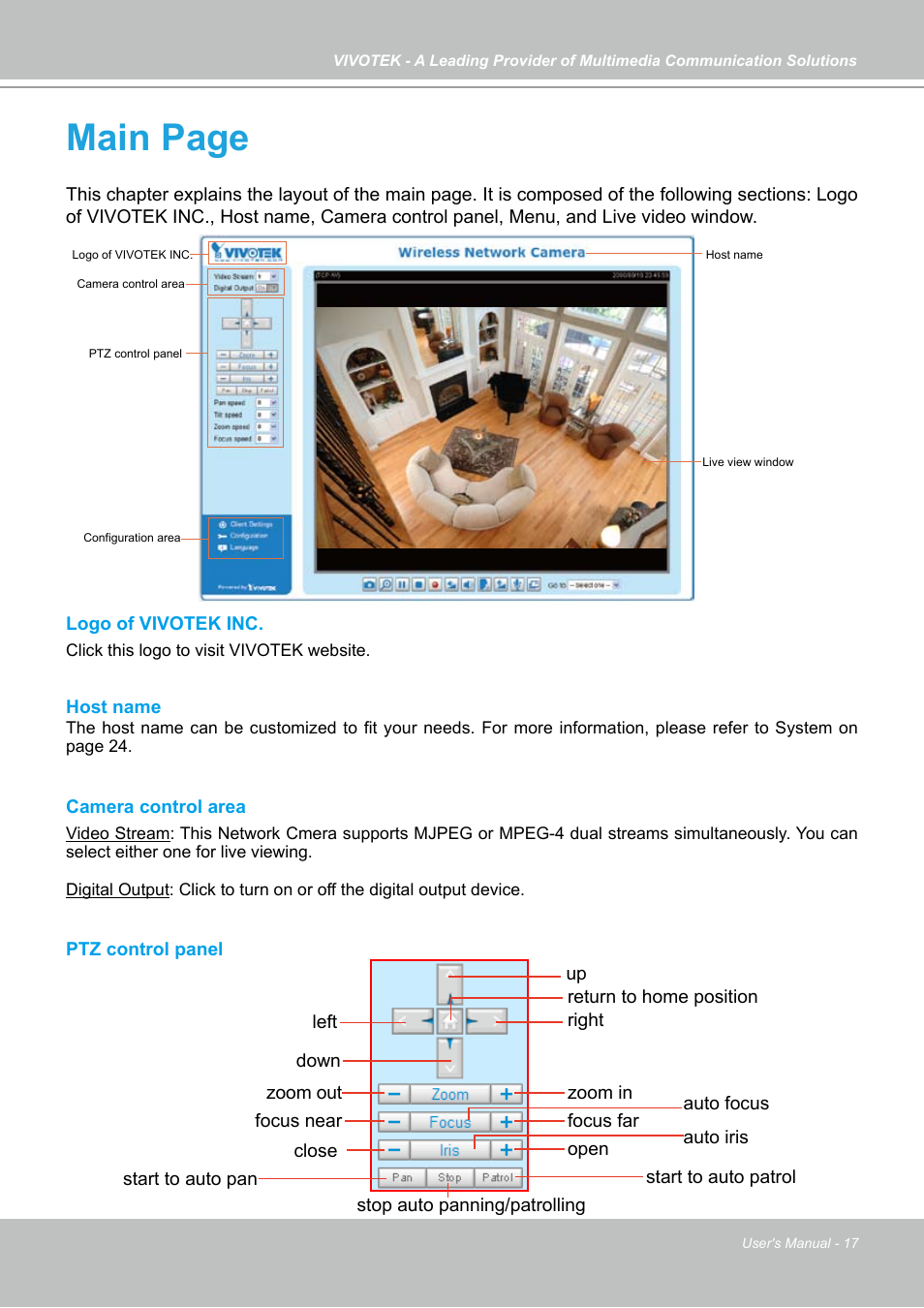 Main page | Vivotek PZ7121 User Manual | Page 17 / 118