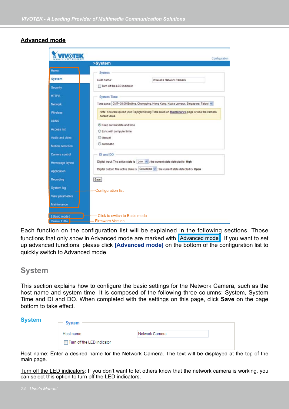 System | Vivotek PZ7121 User Manual | Page 24 / 118