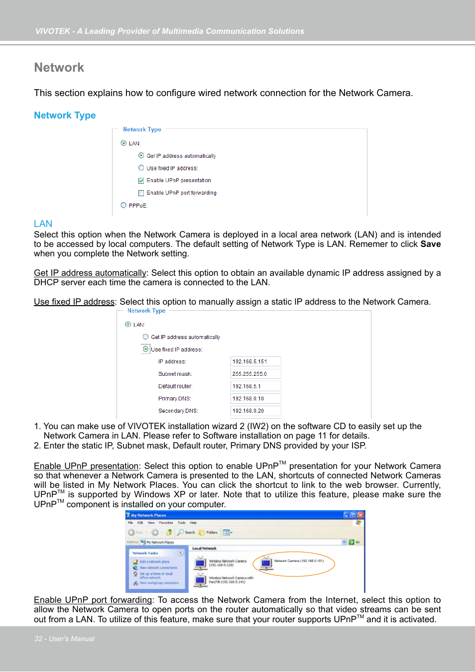 Network | Vivotek PZ7121 User Manual | Page 32 / 118